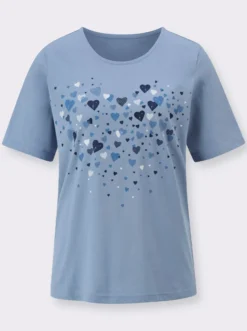 Kurzarmshirt mit Herz-Druck
