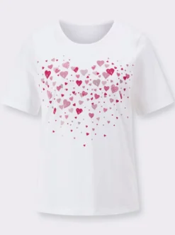 Kurzarmshirt mit Herz-Druck