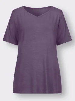 Kurzarmshirt mit herzförmigem Ausschnitt