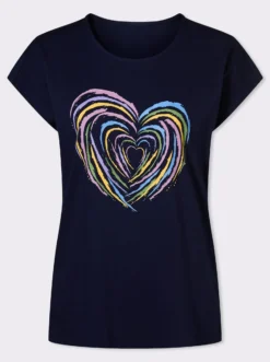 Kurzarmshirt mit Herz-Motiv