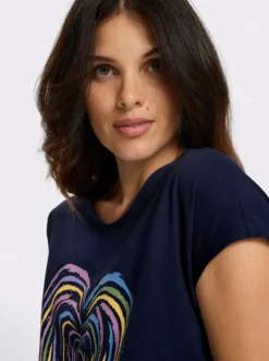 Kurzarmshirt mit Herz-Motiv