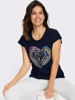 Kurzarmshirt mit Herz-Motiv