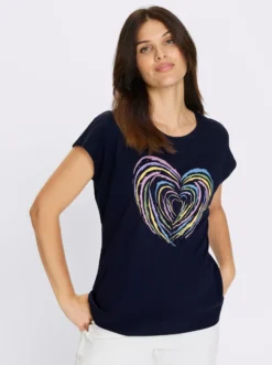 Kurzarmshirt mit Herz-Motiv