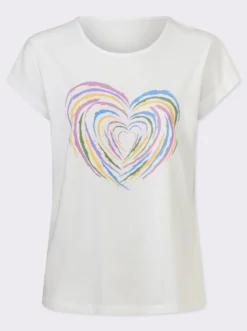 Kurzarmshirt mit Herz-Motiv