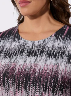 Kurzarmshirt mit hochwertiger Viskose, bedruckt