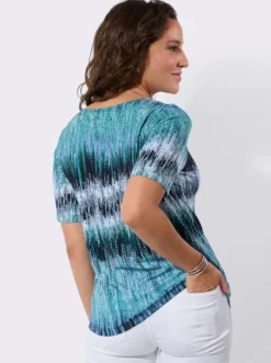 Kurzarmshirt mit hochwertiger Viskose, bedruckt