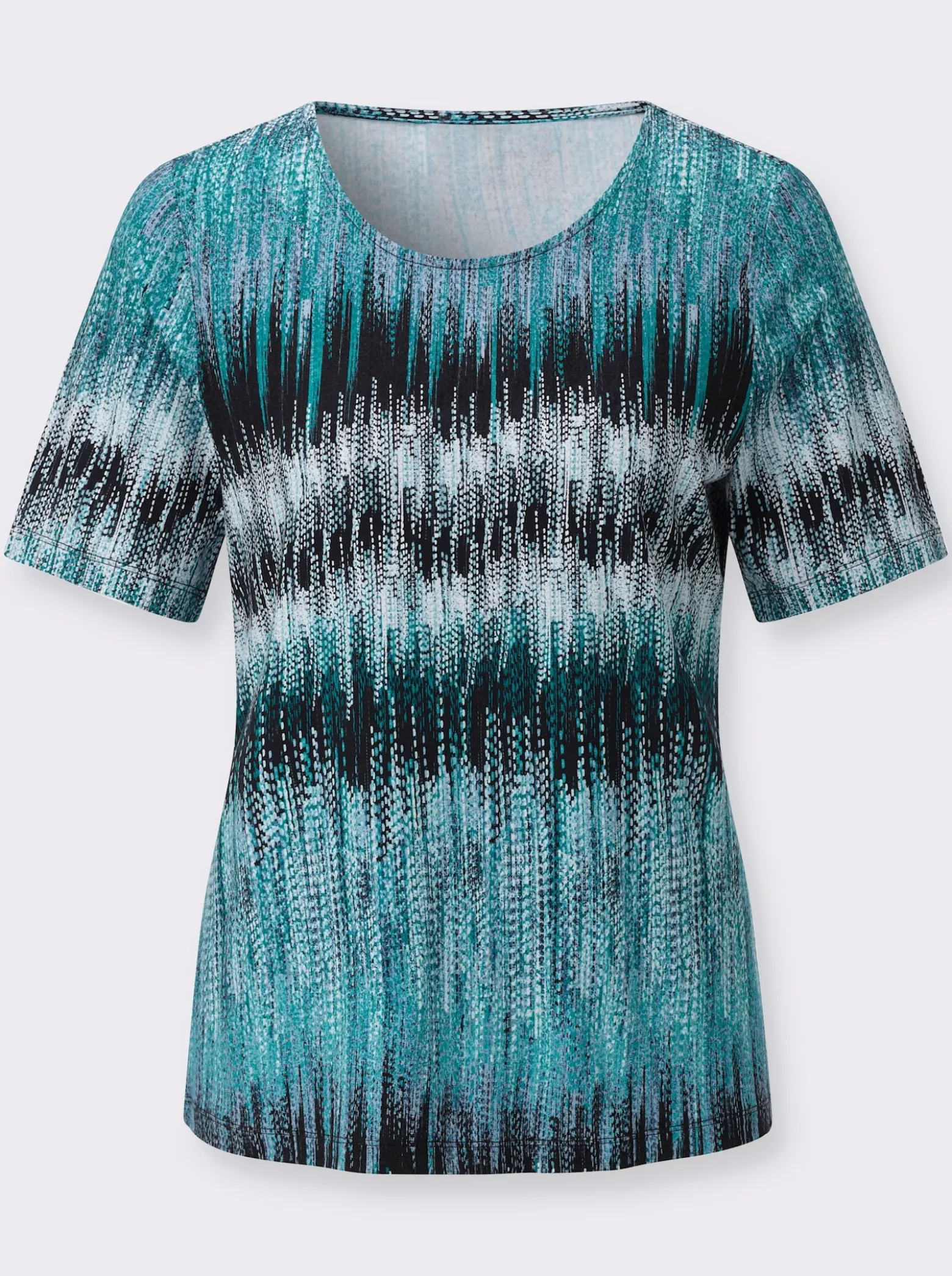 Kurzarmshirt mit hochwertiger Viskose, bedruckt