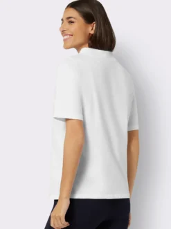 Kurzarmshirt mit Kelchkragen