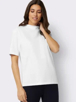 Kurzarmshirt mit Kelchkragen