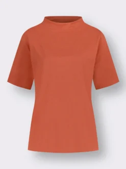Kurzarmshirt mit Kelchkragen