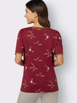 Kurzarmshirt mit Kontrast-Paspeln