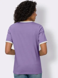 Kurzarmshirt mit Kontrast-Paspeln