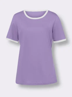 Kurzarmshirt mit Kontrast-Paspeln