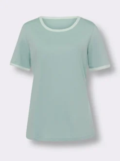 Kurzarmshirt mit Kontrast-Paspeln