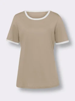 Kurzarmshirt mit Kontrast-Paspeln
