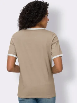 Kurzarmshirt mit Kontrast-Paspeln
