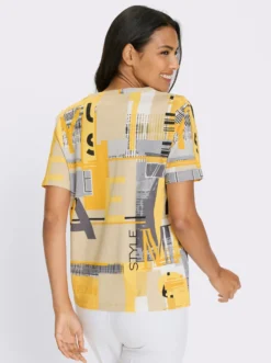 Kurzarmshirt mit kurzer Knopfleiste
