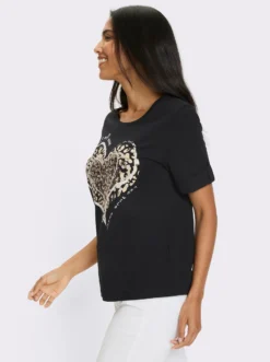 Kurzarmshirt mit Leo-Print