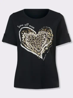 Kurzarmshirt mit Leo-Print
