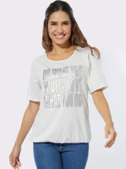Kurzarmshirt mit Lettering-Druck