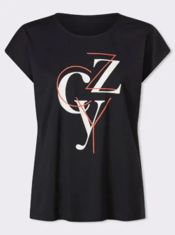 Kurzarmshirt mit Lettering-Print