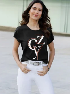 Kurzarmshirt mit Lettering-Print