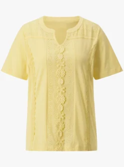 Kurzarmshirt mit Lochstickerei