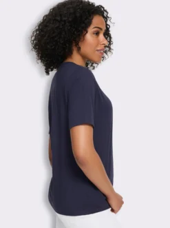 Kurzarmshirt mit maritimem Aufdruck