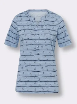 Kurzarmshirt mit maritimem Dessin