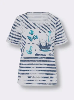 Kurzarmshirt mit maritimem Druck