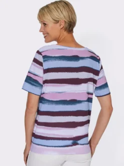 Kurzarmshirt mit mehrfarbigen Streifen