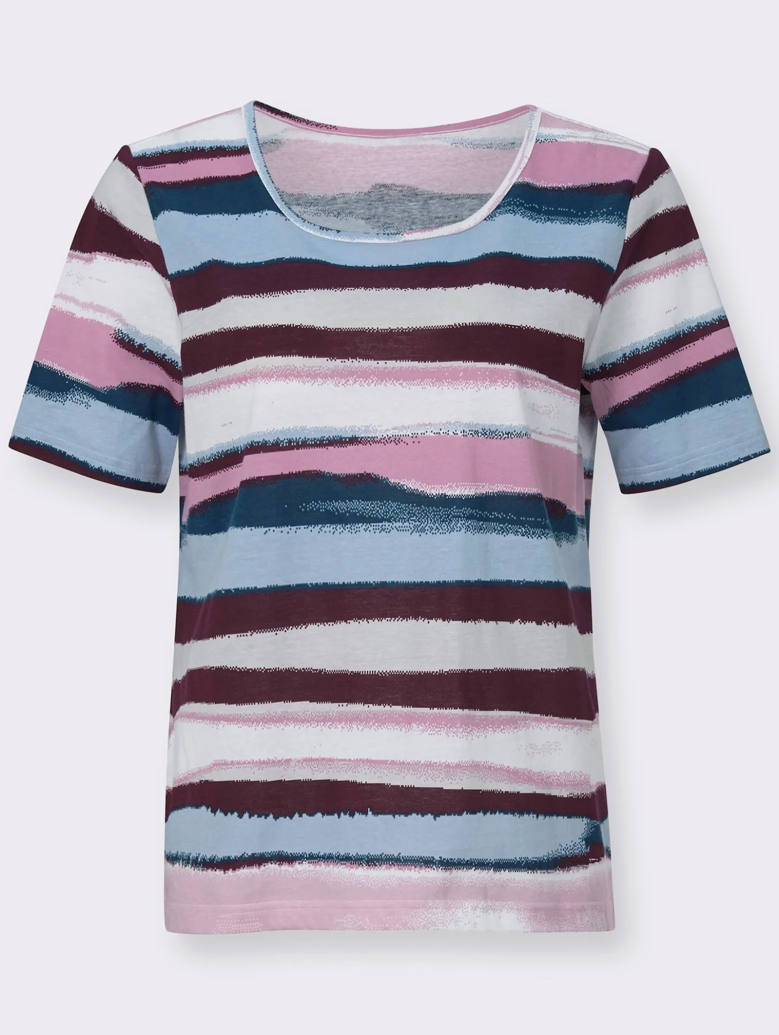 Kurzarmshirt mit mehrfarbigen Streifen
