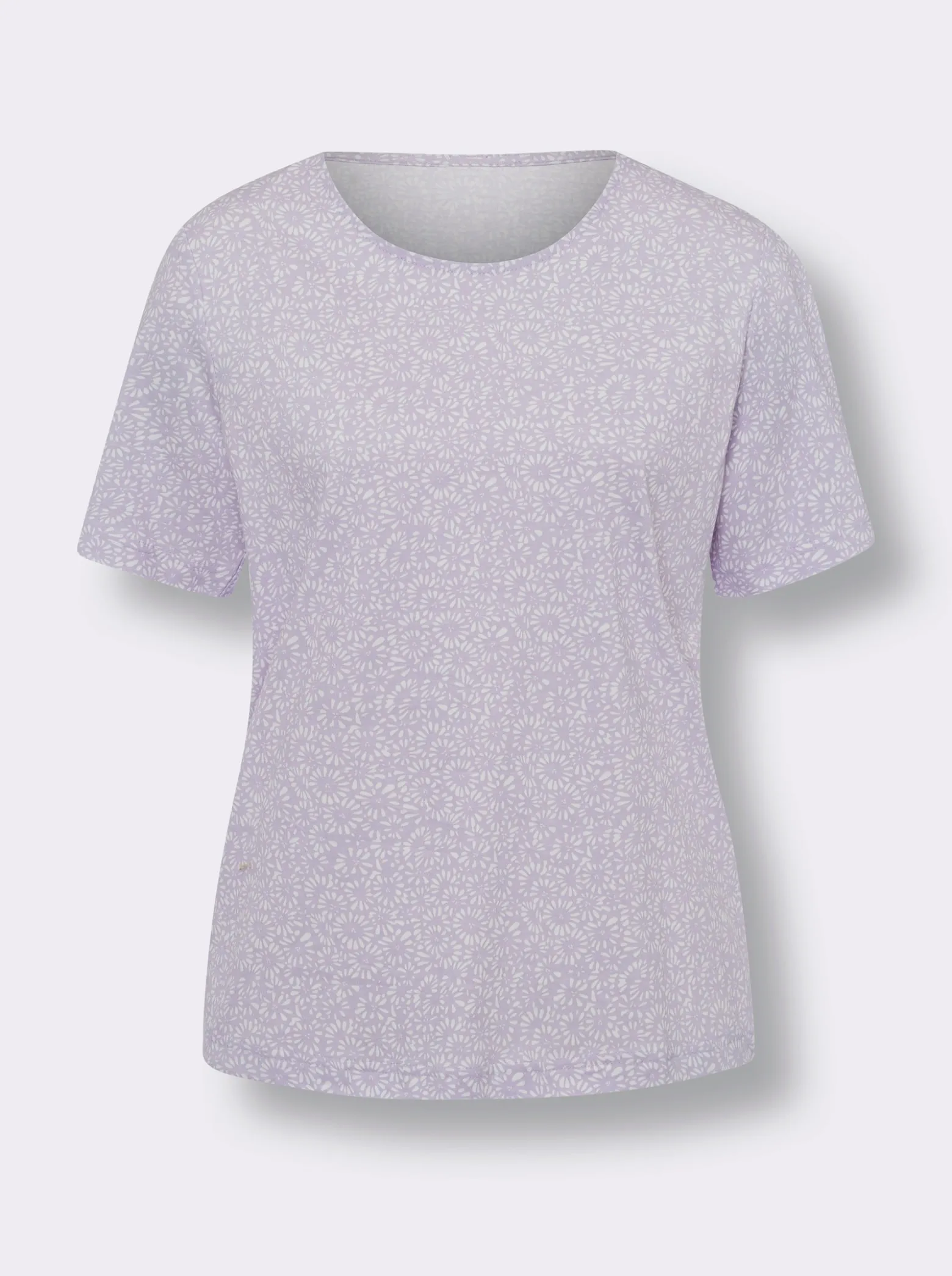 Kurzarmshirt mit Minimal-Floral-Muster