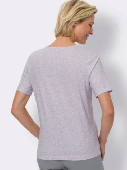 Kurzarmshirt mit Minimal-Floral-Muster