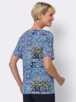 Kurzarmshirt mit Patchwork-Druck