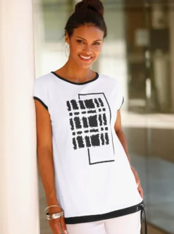 Kurzarmshirt mit platziertem Druck
