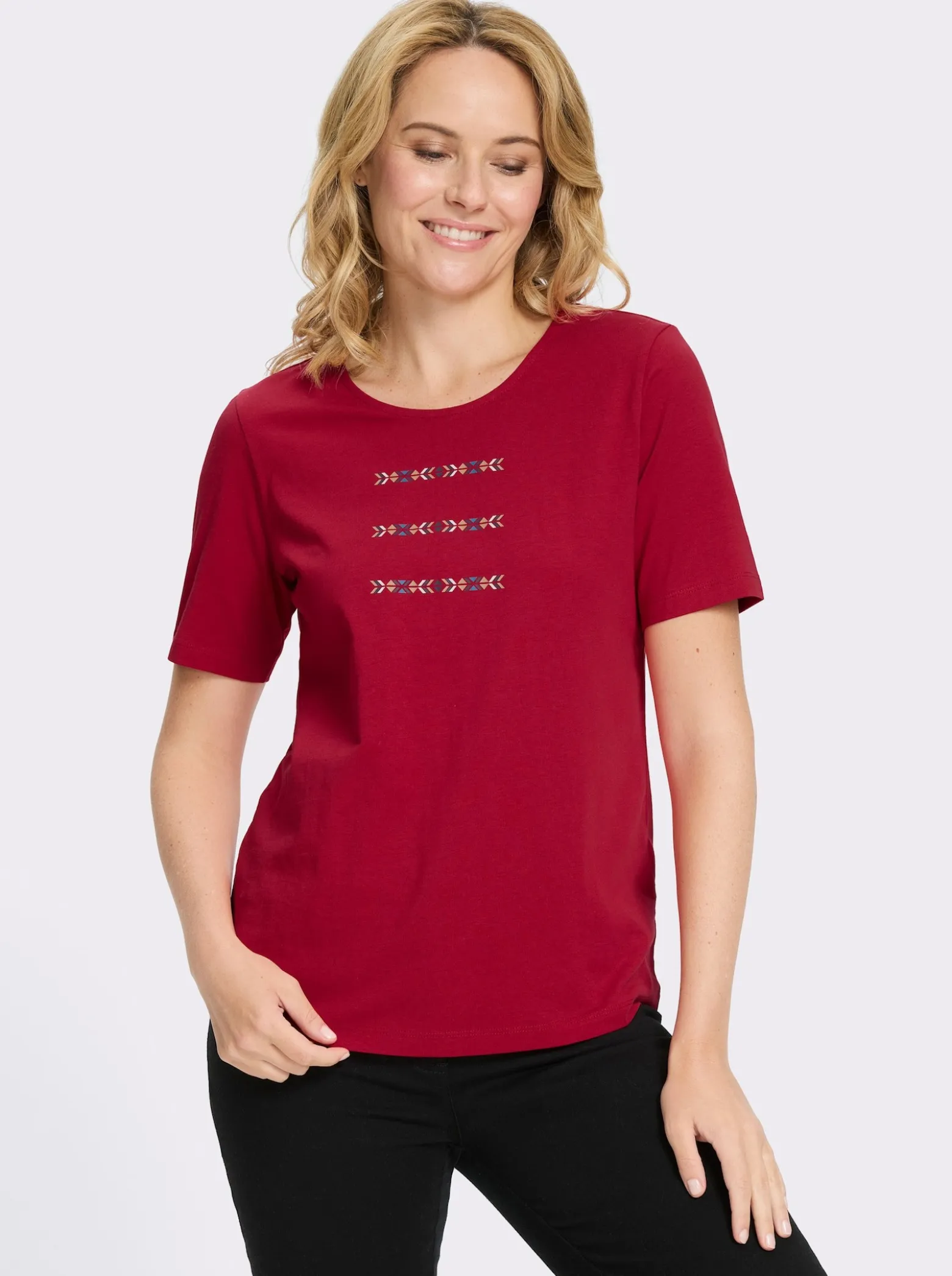 Kurzarmshirt mit platziertem Druck