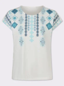 Kurzarmshirt mit platziertem Ethno-Druck