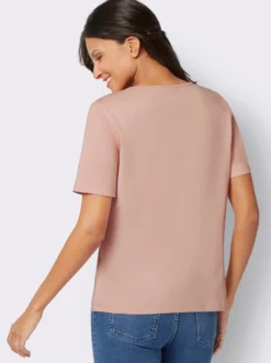 Kurzarmshirt mit platziertem Blüten-Druck