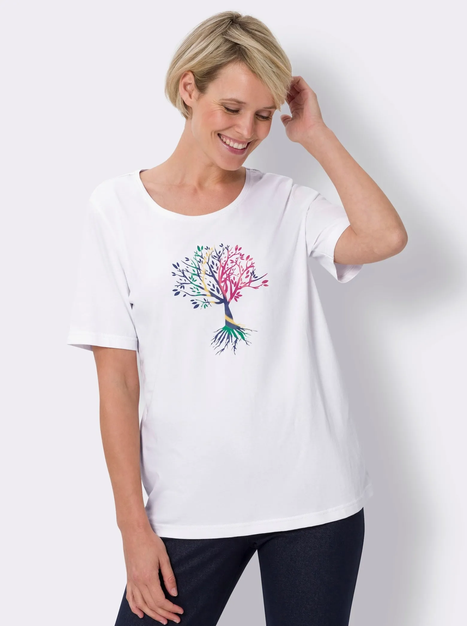 Kurzarmshirt mit platziertem Druck