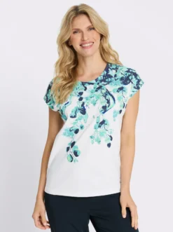 Kurzarmshirt mit platziertem Druck