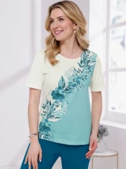 Kurzarmshirt mit platziertem Druck