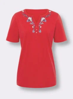 Kurzarmshirt mit platziertem Floral-Print