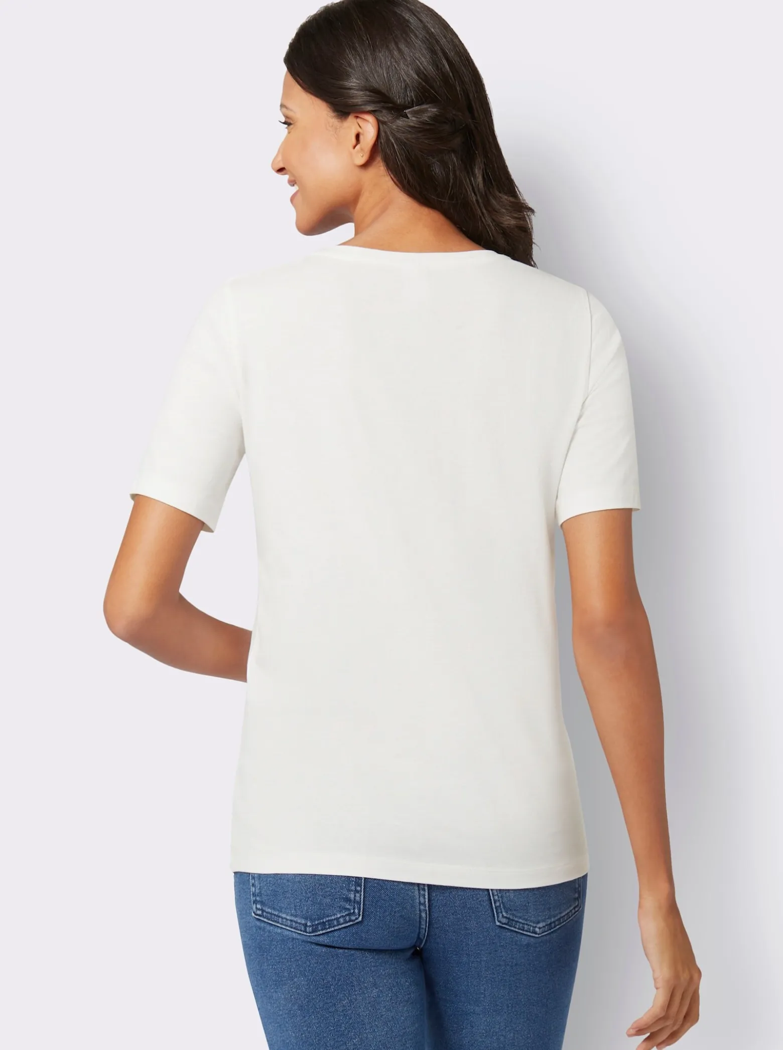 Kurzarmshirt mit platziertem Floral-Muster