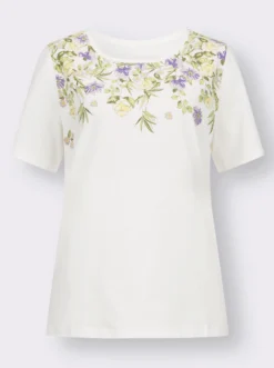 Kurzarmshirt mit platziertem Floral-Muster