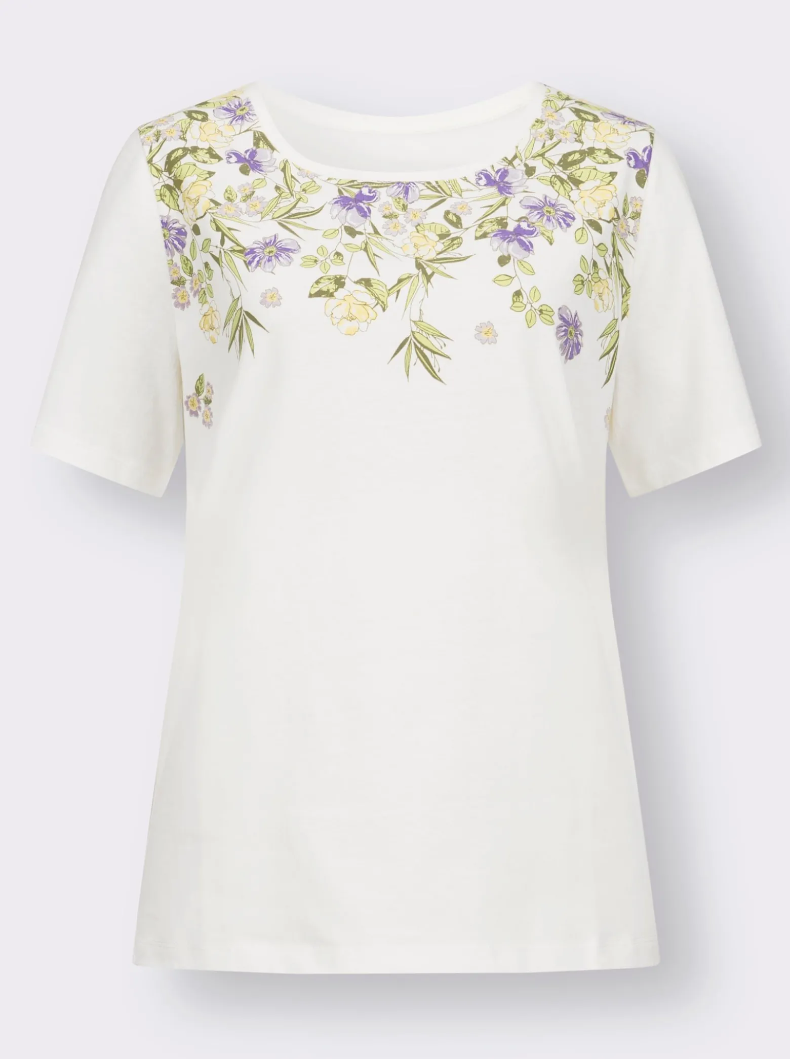 Kurzarmshirt mit platziertem Floral-Muster