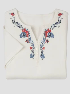 Kurzarmshirt mit platziertem Floral-Print