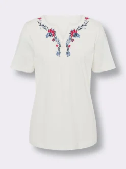 Kurzarmshirt mit platziertem Floral-Print