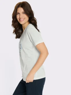 Kurzarmshirt mit platziertem Druckmuster
