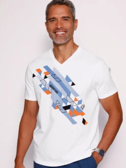 Kurzarmshirt mit platziertem Druck